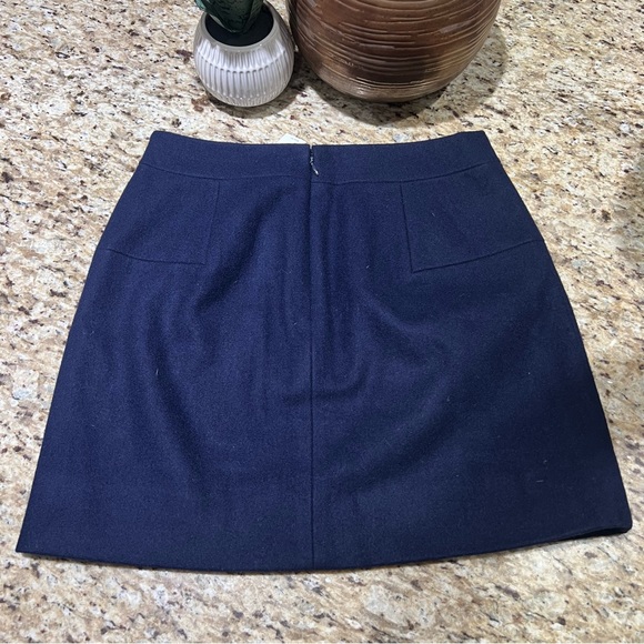 J Crew Navy Wool Mini Skirt 2 - Picture 4 of 7